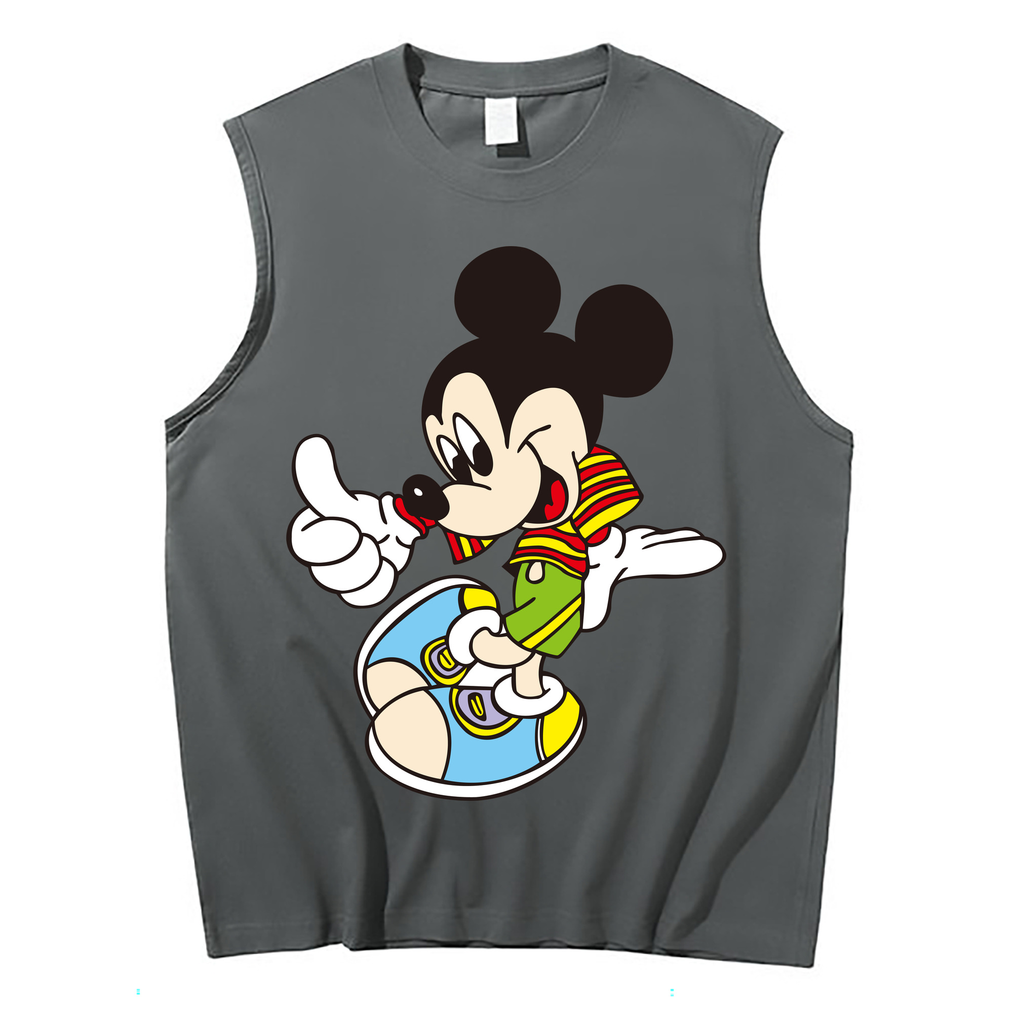 ミッキーマウス Mickey Mouse コットン100％タンクトップ（フロントプリント）